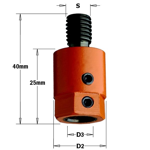 CMT 302.000.01 Mandrin M10 - Droite 19,5 mm