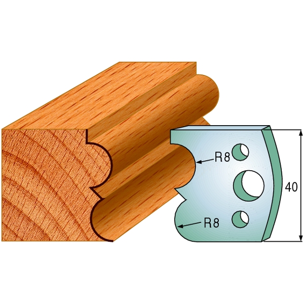 CMT 690.028 Paire de couteaux profilés hauteur 40 mm numéro 28