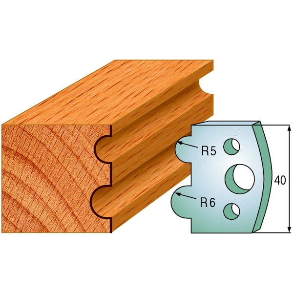 CMT 690.030 Paire de couteaux profilés hauteur 40 mm numéro 30