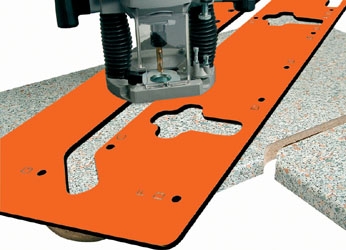 GRN Tools CMT650 Gabarit de fraisage pour l'assemblage de plans de travail de cuisine à 45° ou 90