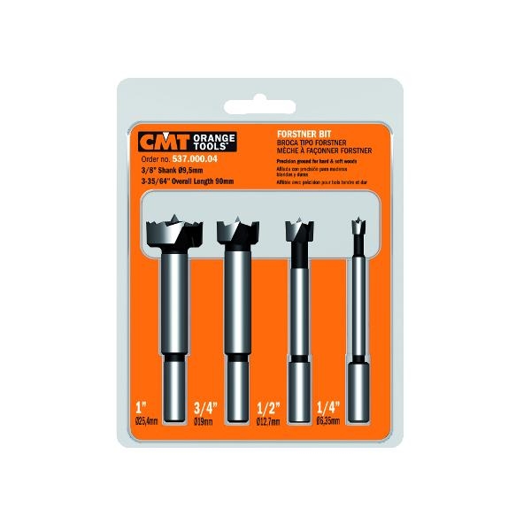 CMT 537.000.04 Jeu de 4 forets à tige cylindrique - tige 1/4" t/m 1"