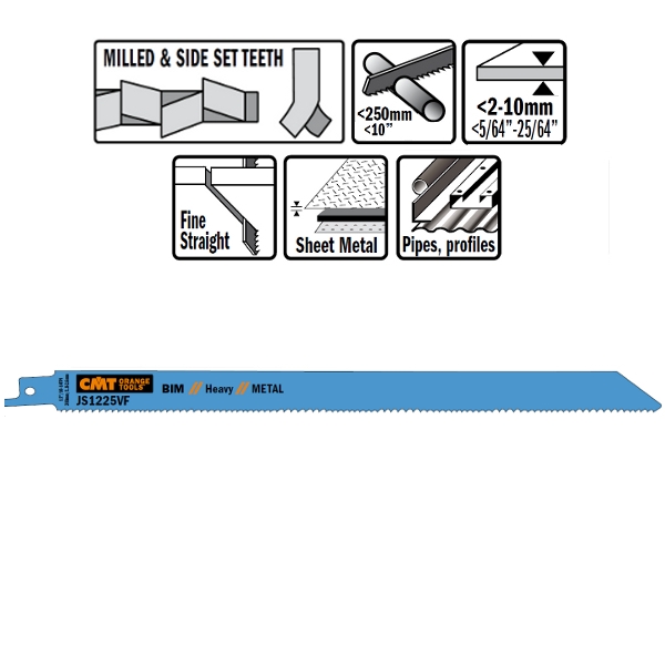 CMT JS1225VF-5 Lames de scie alternatives 5 pièces bi-métal 300mm x 1, 25 x 10-14DPI