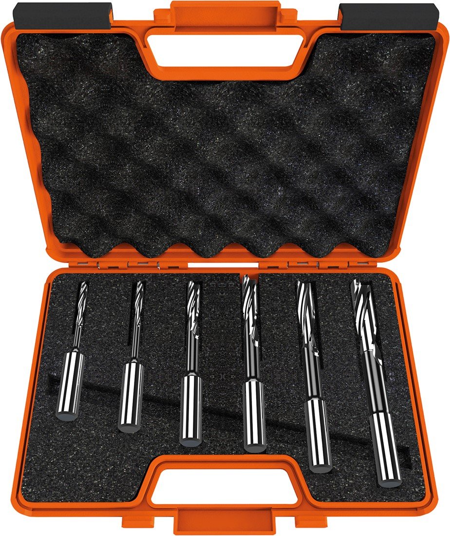 CMT 161.001.10 Coffret de 6 mèches hélicoïdales à mortaiser - Gauche (Ø 16 mm)