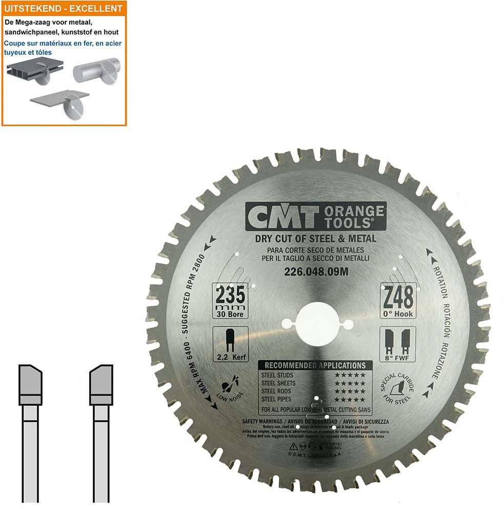 CMT 226.048.09M Lame de scie multi-circulaire HW 235 x 30 x 48D