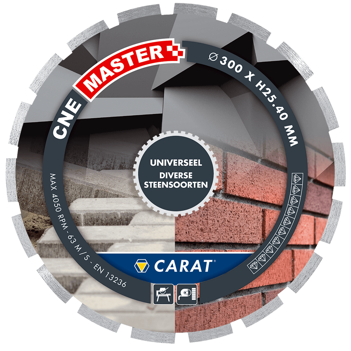 Carat CNEM350400 Lame de scie diamantée UNIVERSEAL CNE MASTER 350x25,4MM