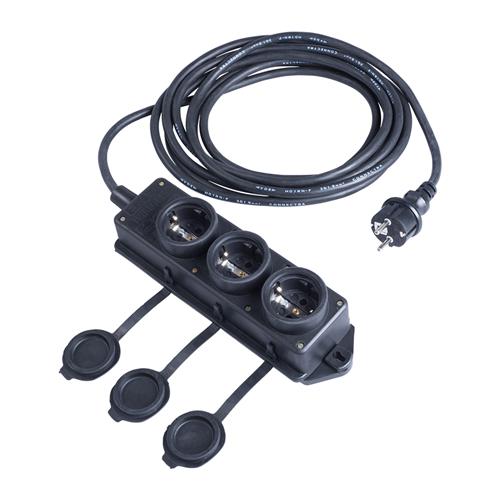 Connectra 46.421 Bloc de connexion nylon 3 gang - 10m - H07RN-F - 3 G 1.5 mm²