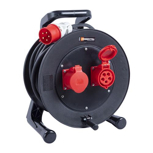 Connectra 47.054.25 Enrouleur de câble GT38 - 32A - 400V - 25m - H07RN-F - 5 G 4.0 mm²