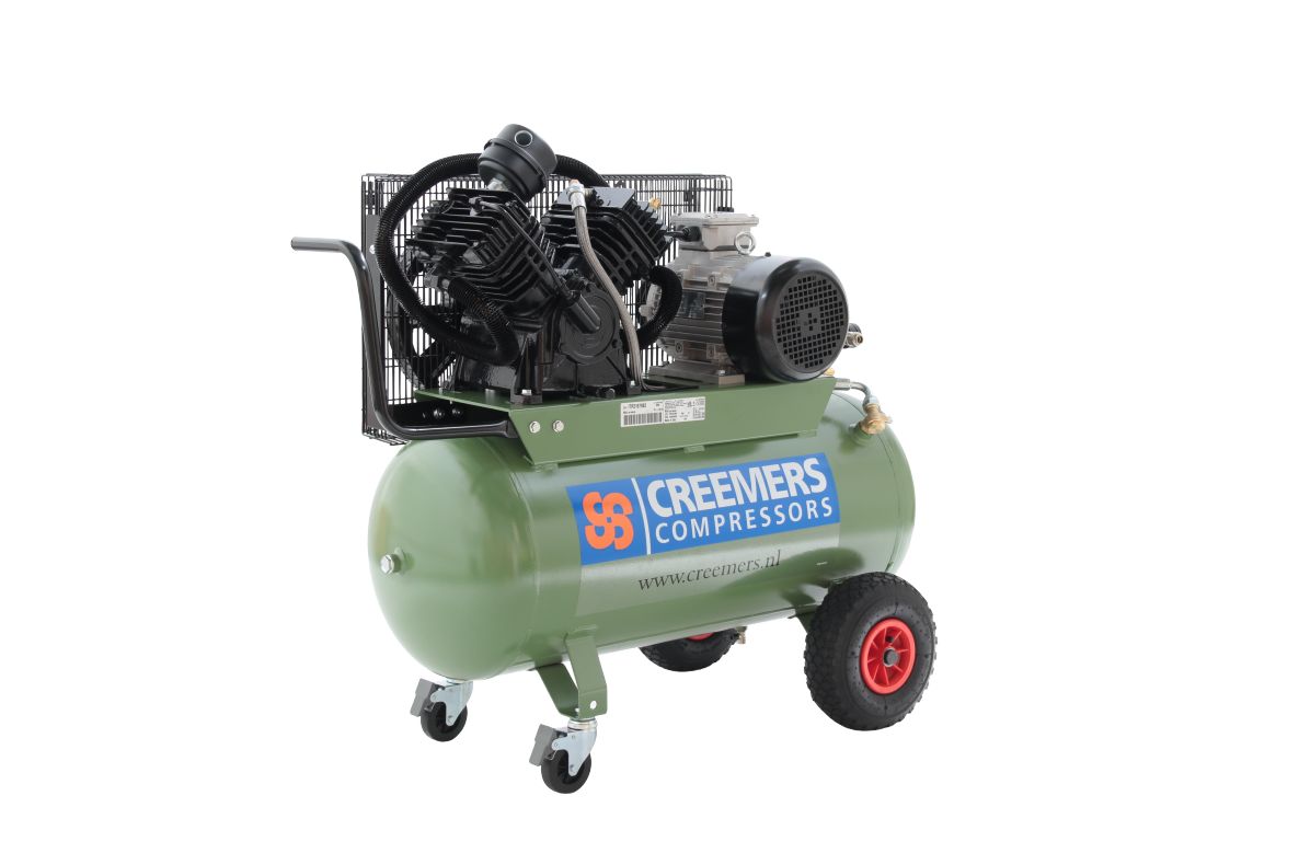 Creemers 1839039059 CSG 450/90L Mobile Piston Compressor Heavy Duty 230V 10 bar 3 hp/2.2 kW 290 l/min 90 l