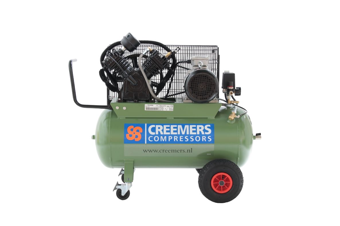 Creemers 1839039060 CSG 450/90K Compresseur à pistons mobile Heavy Duty 400V 10 bar 3 hp/2.2KW 290 l/min 90 l