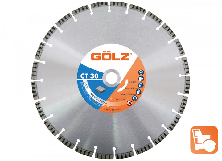 Gölz CT30451 CT30 Lame de scie diamantée Universelle 450 x 25,4 mm