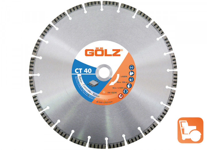 Gölz CT40401 Lame de scie diamantée Concrete Premium 400 x 25,4 mm