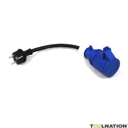 Tieman Trading 2533008 Câble de liaison entre une fiche à rebord et un coupleur bleu EN60309 - 1