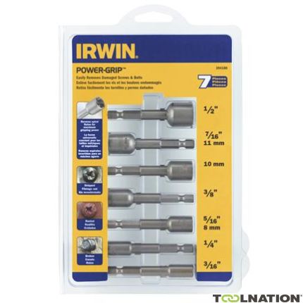 Irwin 394100 'Set d''extracteurs : 3/16"-1/2", 7 pièces' - 1