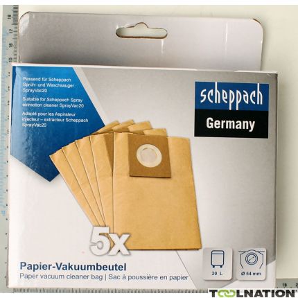 Scheppach 7905701702 Sac à poussière en papier 20 ltr pour Spray Vac 5 pièces - 1