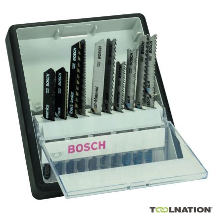 Bosch Bleu Accessoires 2607010574 Jeu de lames de scie sauteuse Robust Line en 10 pièces Top Expert - 1