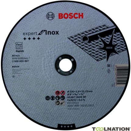 Bosch Bleu Accessoires 2608603407 Meule à tronçonner Expert pour Inox - Rapido AS 46 T INOX BF, 230 mm, 1.9 mm - 1