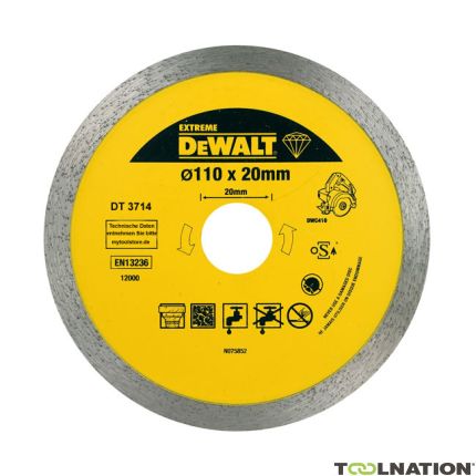 DeWalt Accessoires DT3714-QZ DT3714 Roue diamantée 110x20 Professional Economy 1. - 1