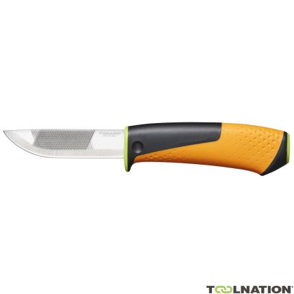 Fiskars 1023619 Couteau à usage intensif avec aiguiseur (vert) - 1