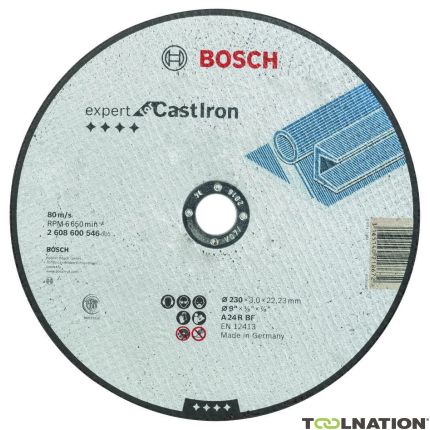 Bosch Bleu Accessoires 2608600546 Disque à tronçonner droit Expert pour fonte AS 24 R BF, 230 mm, 3.0 mm - 1