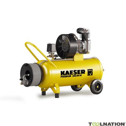 Kaeser 1.1815.10011 Compresseur à piston Premium 350/90W 230 Volt + Enrouleur avec 20 mtr. de tuyau d'air comprimé - 2