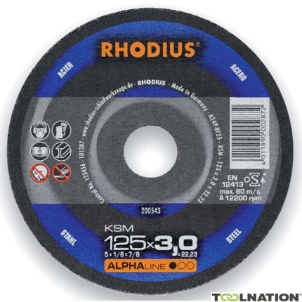 Rhodius 200543 KSM Disques à tronçonner métal 125 x 3,0 x 22,23 mm - 1