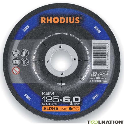 Rhodius 200018 KSM Disques à ébarbage métal 125 x 6,0 x 22,23 mm - 1