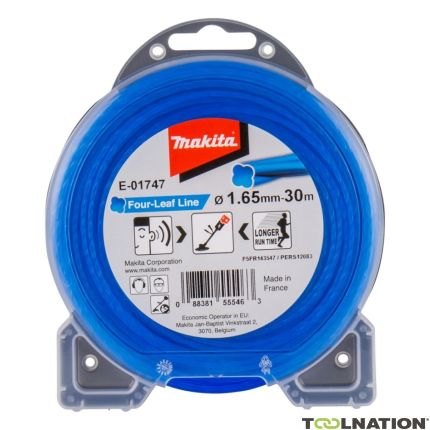 Makita Accessoires E-01747 Fil de coupe bleu 1,65mm x 30 mtr pour débroussailleuses - 1