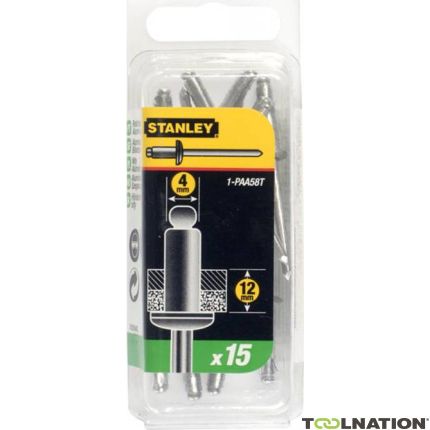 Stanley 1-PAA58T rivets aveugles 4 x 12 mm - 15 pièces - 1