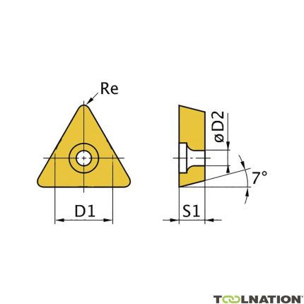 Optimum 713441762 TCMT110204 Plaque de coupe triangulaire externe/interne - 1