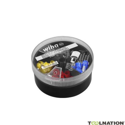 Wiha C000C100 Embouts avec collier en plastique, jeu 4 - 16 mm² 100 pièces code couleur DIN en boîte distributrice - 1