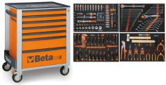 Beta 024006221 2400S O7/E-S Chariot à outils rempli 240 pièces Orange