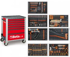 Beta 024006243 2400S-R8/E-L Chariot à outils avec 8 tiroirs 398 pièces Rouge