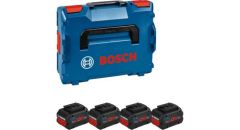 Bosch Bleu Accessoires 1600A02A2U Ensemble de batteries dans L-Boxx - 4 x Batterie ProCore 18V 5,5 Ah Li-ion