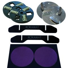 Rokamat 22250 Discount set - Disques perforateurs, Disques grattoirs, Pieds de support et plaque d'affûtage 200mm - 1
