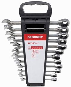 Gedore RED 3300850 R07105012 SW 8-19 mm Ring ratchet wrench set 12-Piece Metric