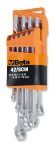 Beta 000421087 - Série 42NEW/SC9I Jeu de clés à douille coudées 9 pièces de 8 à 19 mm avec support compact