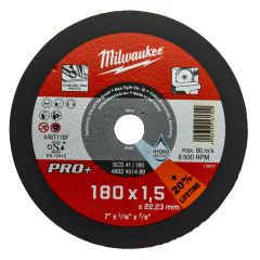 Milwaukee Accessoires 4932451489 Disque à tronçonner SCS41 180 x 1,5 mm PRO+ (à commander par 50)