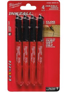 Milwaukee Accessoires 4932480551 Marqueurs Inkzall noirs - 4 pièces