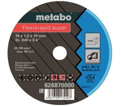 Metabo Accessoires 626870000 Meule à tronçonner Flexiarapid Super Inox 76 x 1,0 x 10 mm 5 pièces