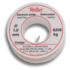 Weller T0054025099 EL99-1-25 Étain à souder, 1mm, 25g, sans plomb