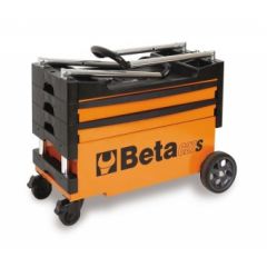 Beta 027000201 C27S Chariot à outils mobile pliable 2 tiroirs Orange