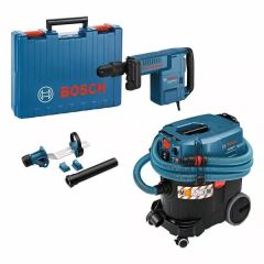 Bosch Bleu 0615A5004L Marteau de démolition GSH 11 E + aspirateur AFC GAS 35 M + accessoire d'extraction GDE Max