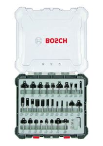 Bosch Bleu Accessoires 2607017475 Jeu de 30 fraises mixtes avec tige de 8 mm