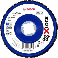 Bosch Bleu Accessoires 2608621833 X-LOCK N377 Disque de nettoyage des métaux, diamètre du disque 125 mm, diamètre de l'alésage 22,23 mm X-LOCK, 125 mm, 22,23 mm, SiC
