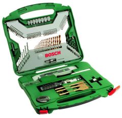 Bosch Vert Accessoires 2607019330 'Coffret d''accessoires X-line 100 pièces avec divers forets, mèches, clés à douille et scies cloches'