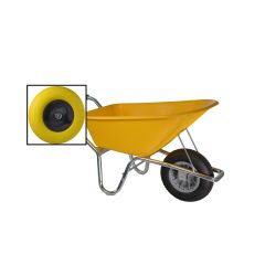 1251000885 Brouette de chantier HDPE jaune anti-fuite - 100 litres