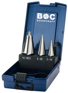 Bohrcraft 17401330003 Jeu de forets coniques à plaque B3-K HSS ABS Gr. 1 - 2 - 3 / 3-pièces