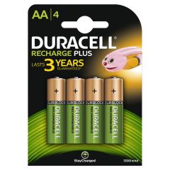 Duracell D039247 Piles rechargeables Plus AA 4pcs