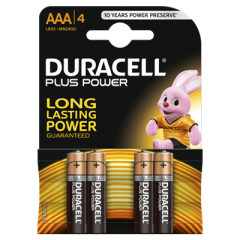 Duracell D141117 Piles Alkaline Plus Power AAA 4pcs