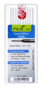 Pica PI4043 4043 Recharge sèche blanche imperméable pour crayon de marquage